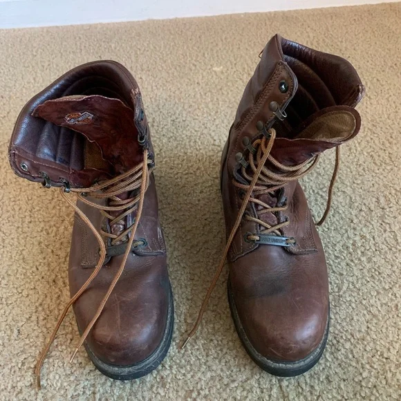 Vintage Harley Davidson Cycles Brown Men’s Boot Harley Davidson Brown Boots Mens Size 9 M | eBay main image 4